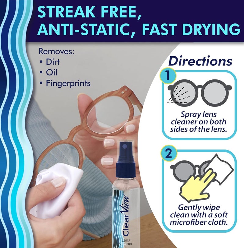 ClearView Lens Cleaner Spray – 25 Pack 2oz Bottles | Premium Streak-Free Glasses & Screen Cleaning Solution for Eyeglasses, Cameras, Phones, Laptops – Travel Size, Personal Use - Image 2